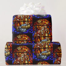 Fenêtre en verre tendu Nativité Bébé Jésus Noël