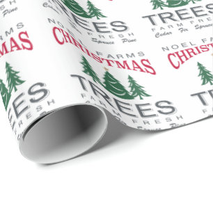 PAPIER CADEAU FERME D'ARBRE DE NOËL