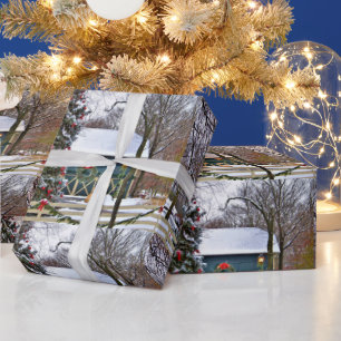 Papier Cadeau Ferme de style campagnard avec découpage d'arbre d