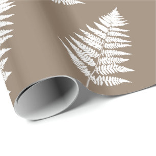 Papier Cadeau Ferme des bois 1, Taupe Tan et Blanc