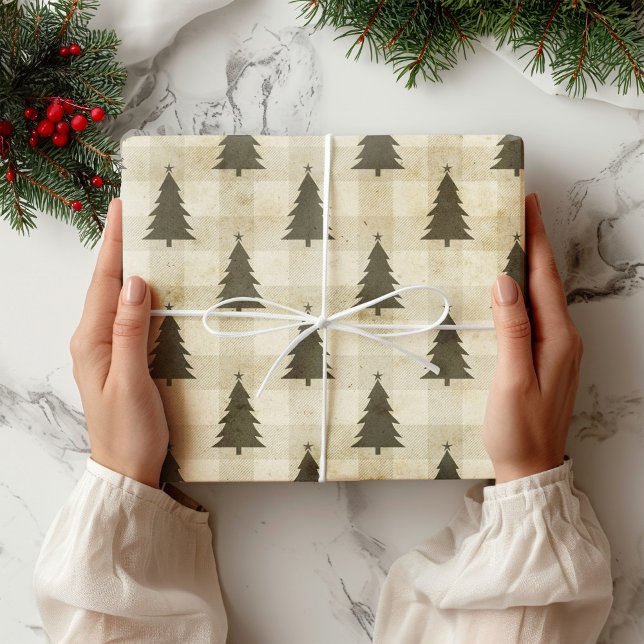 Papier Cadeau Ferme moderne Arbre de Noël Planté (Créateur téléchargé)