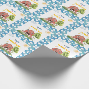 Papier Cadeau Ferme Trois I-E-I-O 3e Anniversaire 