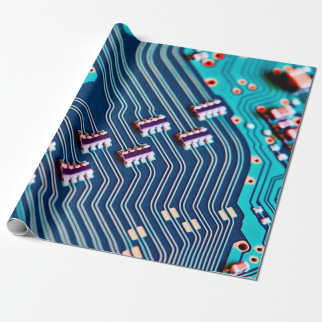Papier Cadeau Fermeture de la carte de circuits électroniques. a (Déroulé)