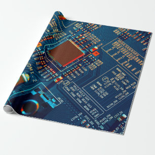 Papier Cadeau Fermeture de la carte de circuits électroniques. é