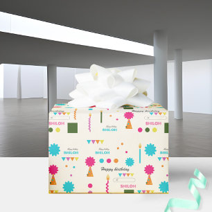Papier Cadeau Festif Abstrait Anniversaire