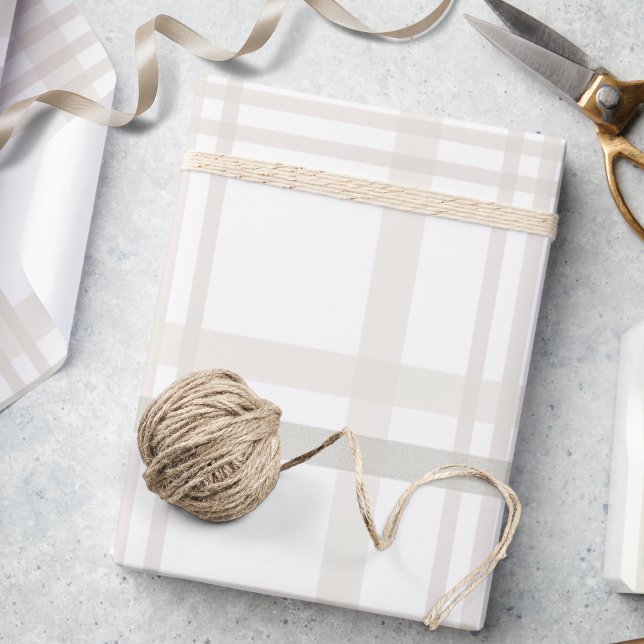 Papier Cadeau Festif élégant blanc ivoire blanc élégant Plaid (Créateur téléchargé)