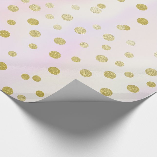 Papier Cadeau Festif Faux Gold Confetti sur Aquarelle violette (Coin)