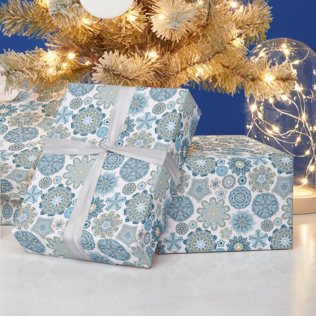Papier Cadeau Festif Floral Mandala Flakes Motif (Vacances)