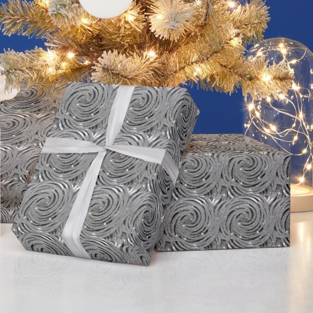 Papier Cadeau Festif Noël argent (Vacances)