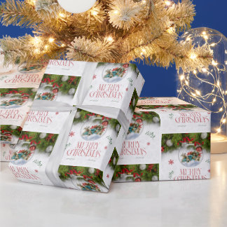 Papier Cadeau Festif Vintage cadeau envelopper Élégant vacances