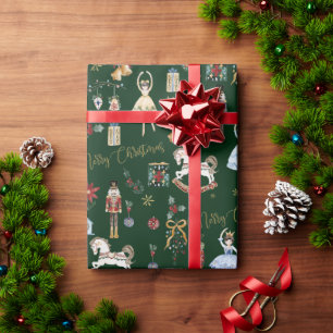 Papier Cadeau Festif Vintage Nutcracker Ballet Joyeux Noël