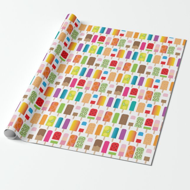 Papier Cadeau Festins de dessert surgelé de Popsicles de crème (Déroulé)