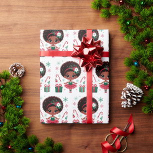 Papier Cadeau Festit mignonne afro-américain Ballerina Noël