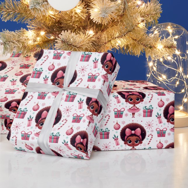 Papier Cadeau Festit mignonne afro-américain Ballerina Noël (Vacances)