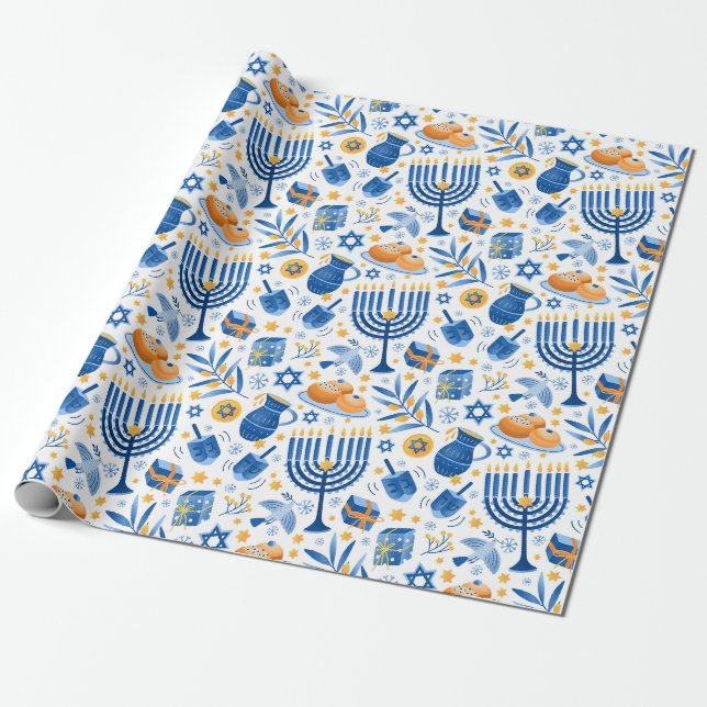 Papier Cadeau Festival des lumières de Hanukkah (Déroulé)