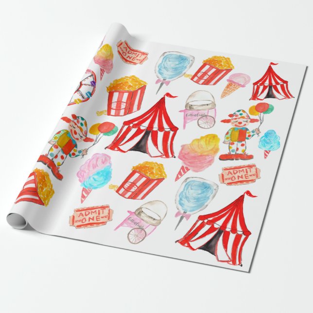 Papier Cadeau Festival du Carnaval de cirque mignonne Enfants (Déroulé)