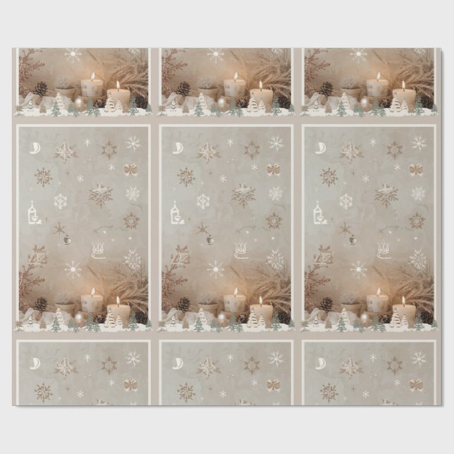 Papier Cadeau Festive Christmas Holiday Gift Wrap (Plat)