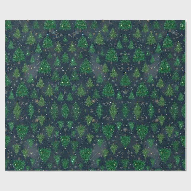 Papier Cadeau Festive Christmas Holiday Gift Wrap (Plat)