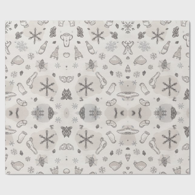 Papier Cadeau Festive Christmas Holiday Gift Wrap (Plat)