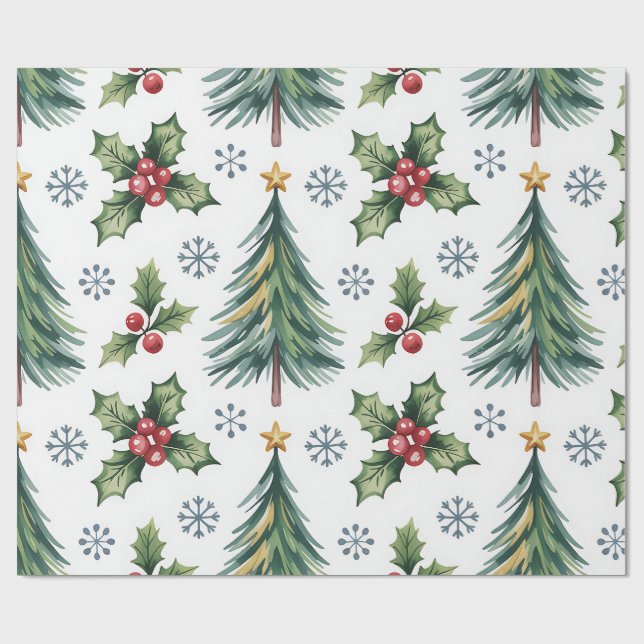 Papier Cadeau Festive Christmas Wrapping Paper (Plat)