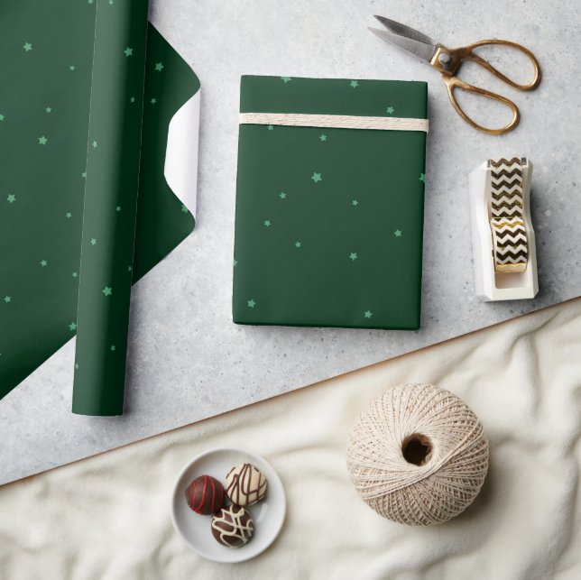 Papier Cadeau Festive Green et Starry Noël Holiday (Artisanat)