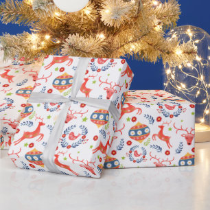 Papier Cadeau Festive Nordic Christmas motif papier d'enveloppem