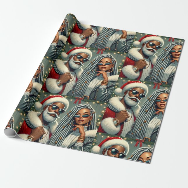 Papier Cadeau Festive Party Père Noël (Déroulé)
