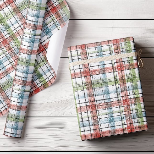 Papier Cadeau Festive Rustique Plaid hiver (Créateur téléchargé)