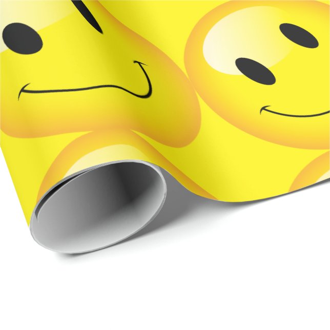 Papier Cadeau Fête Ado des enfants joyeux Emoji face (Coin rond)