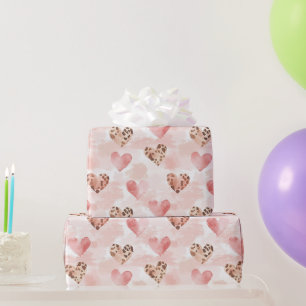 Papier Cadeau Fête Anniversaire Cœur de Cowgirl Rose Crème Occid