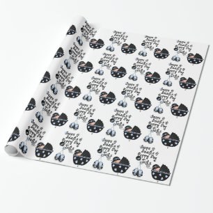 Papier Cadeau Fête bébé garçon Coquillages et escargots