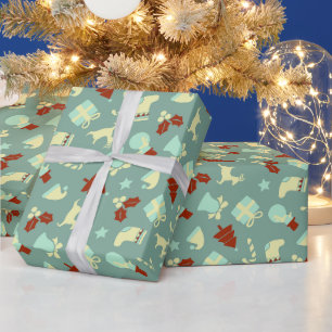 Papier Cadeau Fête branchée joyeuse Initiale féminine