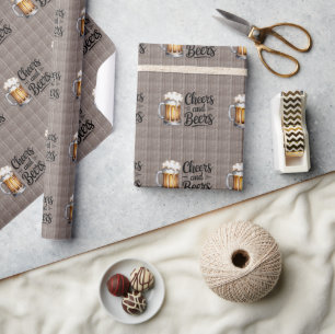 Papier Cadeau Fête d'anniversaire adulte Cheers and Beers 