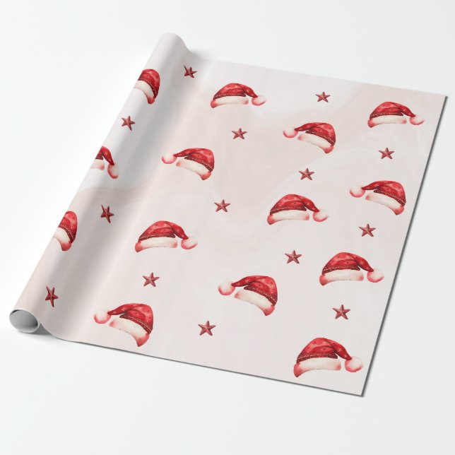 Papier Cadeau Fête d'anniversaire de Noël Santa Hat (Déroulé)