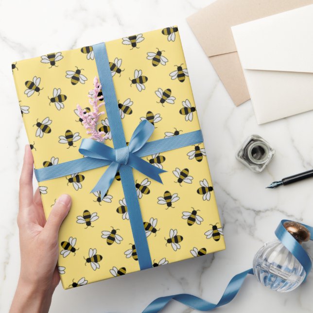 Papier Cadeau Fête d'anniversaire des abeilles Fête des mariées  (Cadeaux)