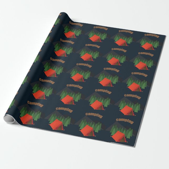 Papier Cadeau Fête d'anniversaire du camping (Déroulé)