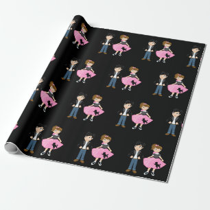 Papier Cadeau Fête d'anniversaire Retro Sock Hop
