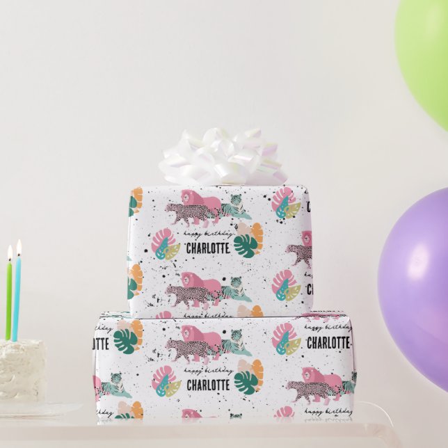 Papier Cadeau Fête d'anniversaire sauvage Jungle Animaux Anniver (Cadeaux de fête)