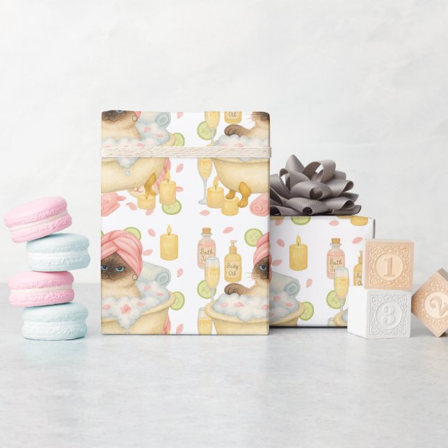 Papier Cadeau Fête d'anniversaire SPA de chats pour Amoureux de  (Baby Shower)