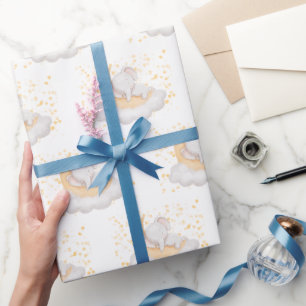 Papier Cadeau Fête de Baby Shower éléphant de bébé mignon 