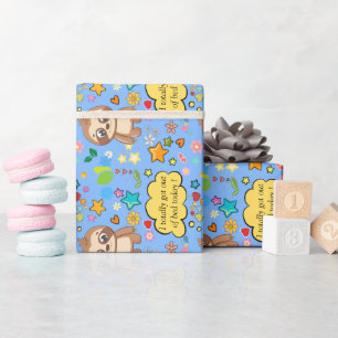Papier Cadeau Fête de Baby Shower personnalisée avec coeurs flor