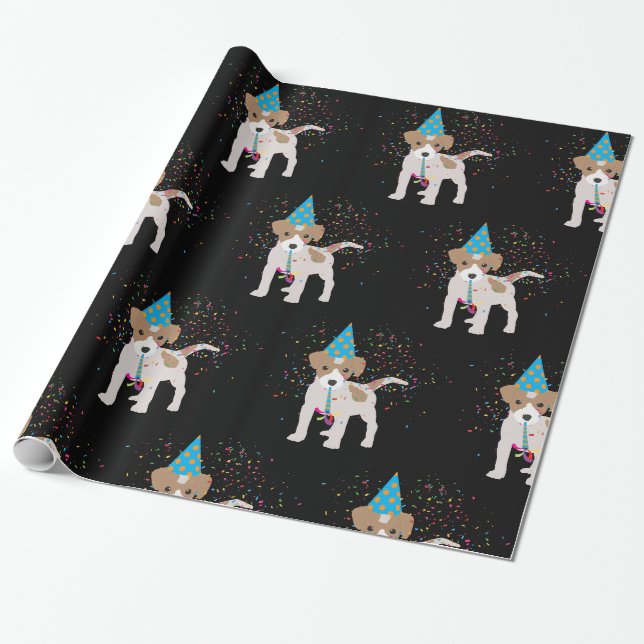 Papier Cadeau Fête de chien - Animaux Chiot ayant une fête (Déroulé)