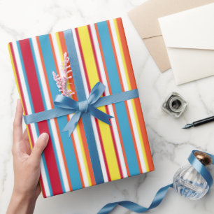 Papier Cadeau Fête de Chien Stripes colorées Personnalisées