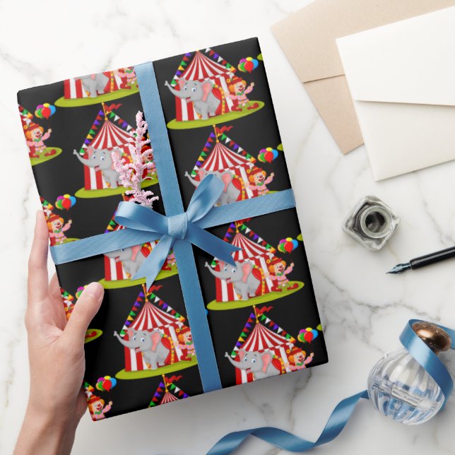 Papier Cadeau Fête de clown de cirque cool carrelée  (Cadeaux)