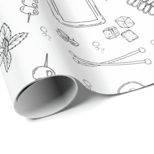 Papier Cadeau Fête de Cocktail Buveur de Gin et Tonic Gin