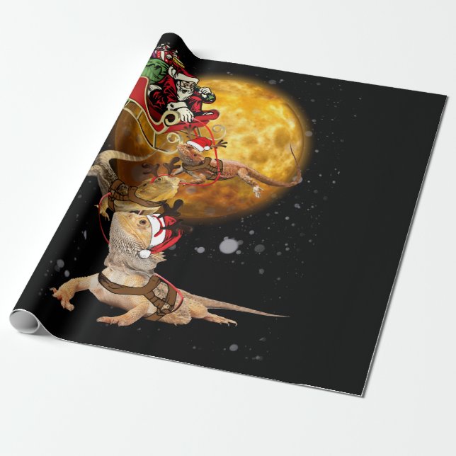 Papier Cadeau Fête de dragon à oreilles pour l'amoureux du repti (Déroulé)