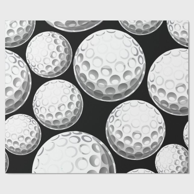 Papier Cadeau Fête de Golf d'Anniversaire (Plat)