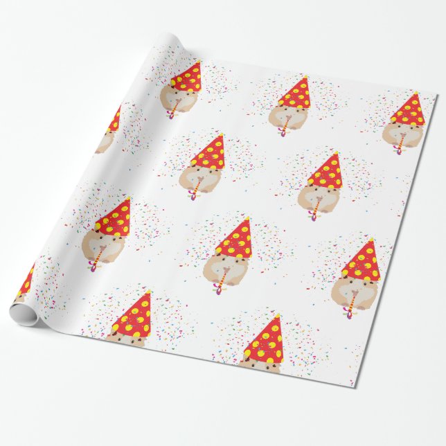 Papier Cadeau Fête de hamster - Animaux ayant une fête (Déroulé)
