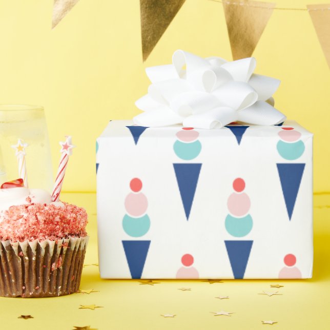 Papier Cadeau Fête de la crème glacée (Fête d'anniversaire)