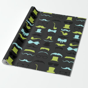 Papier Cadeau Fête de la Moustache du Petit Homme Élégant